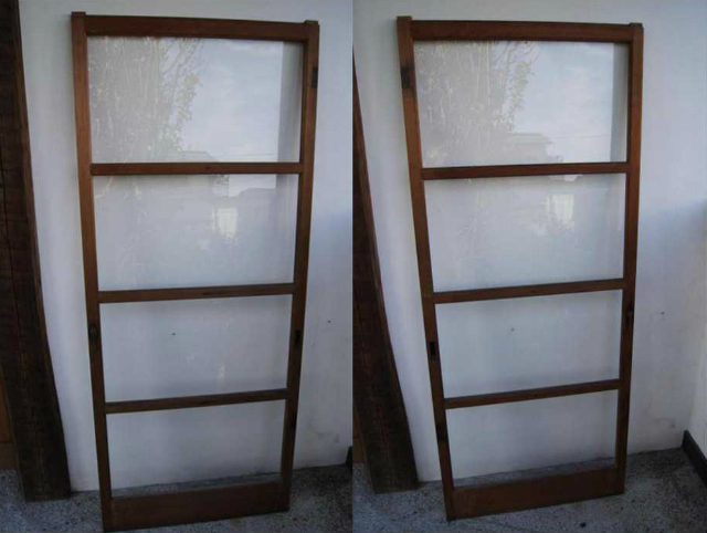 アアンティーク建具　２枚建て引き分け戸